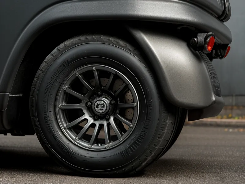 Detailed view of the durable recessed wheels on a professional carry-on bag.