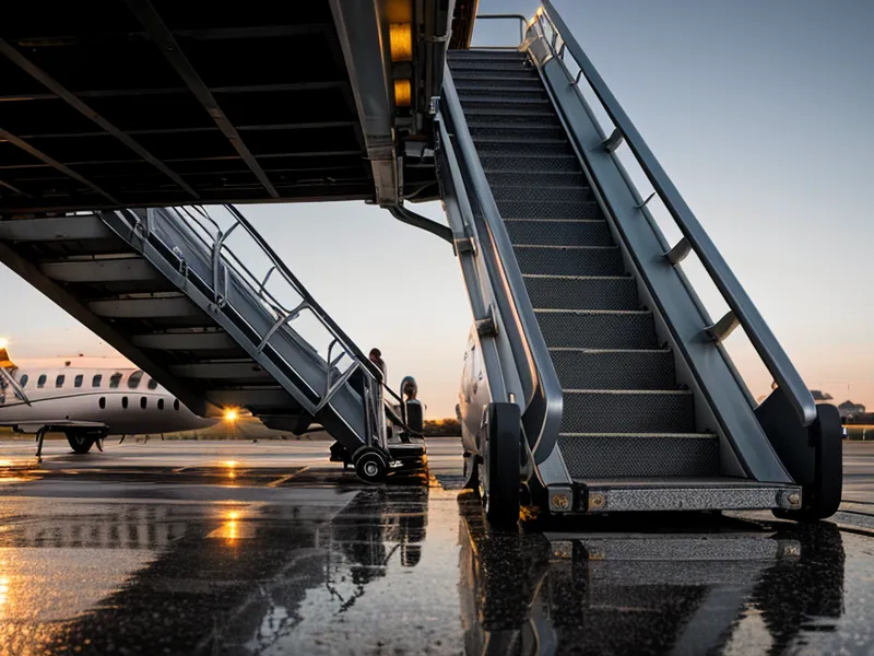 The small cargo hold of a regional jet on an airport tarmac.