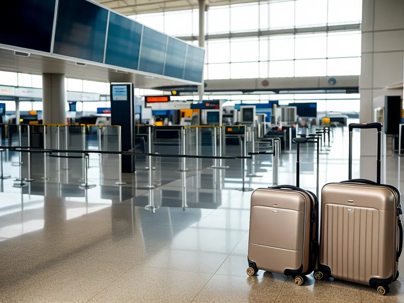 A carry-on bag being measured in an airline sizer at the gate.