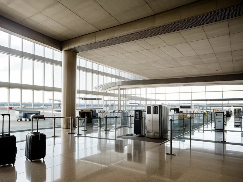 A metal luggage sizer at an airport gate used to check bag dimensions.