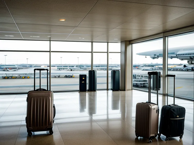 Close-up of a durable luggage wheel on a polished floor.
