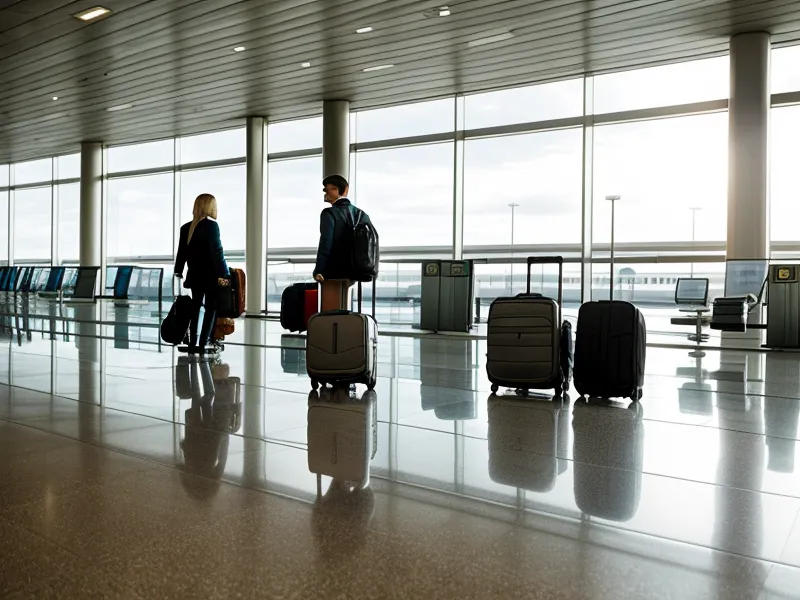 Standard carry-on suitcase pressed into an airline gate sizer to test real carry-on size rules