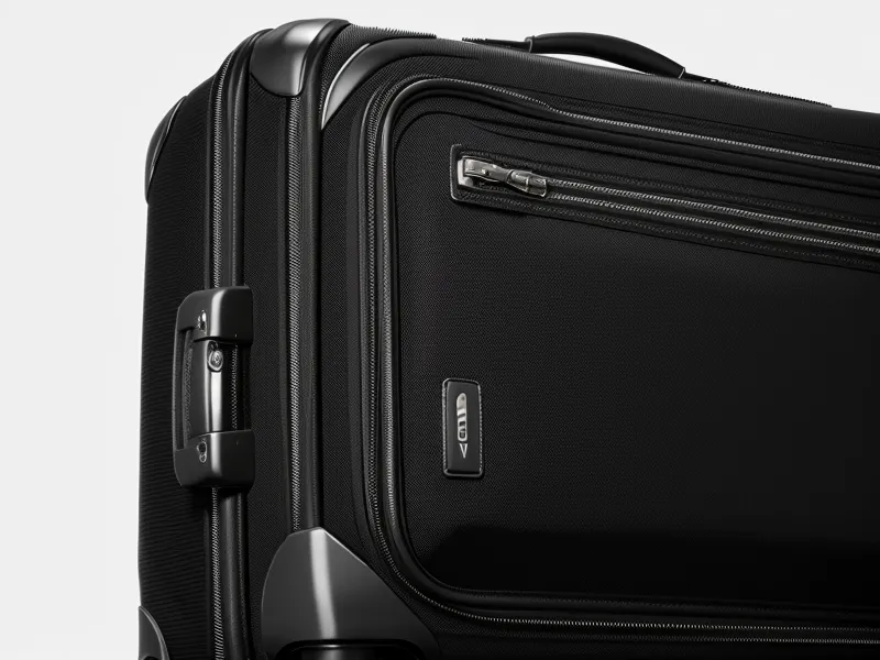 Side view of the Briggs and Riley CX-2 compression system on a carry-on.