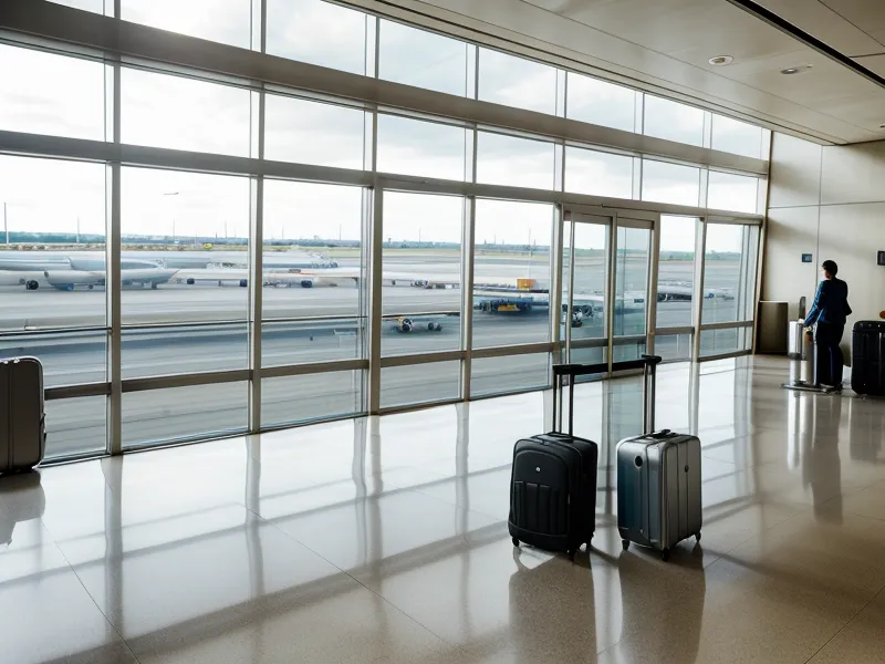 Luggage wheel housing flexing visibly under a heavy carry-on, a durability warning sign for frequent business travelers